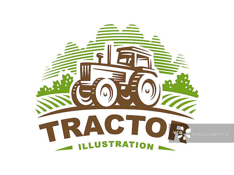 拖拉机标志徽章设计图片素材