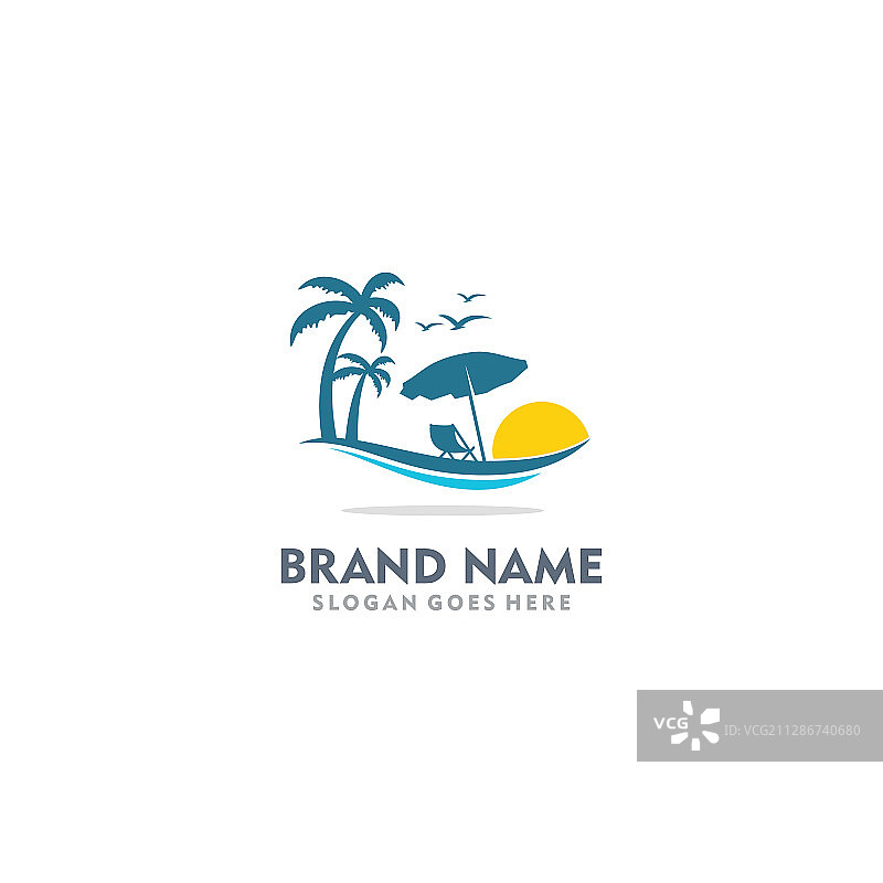 海滩度假胜地logo图片素材