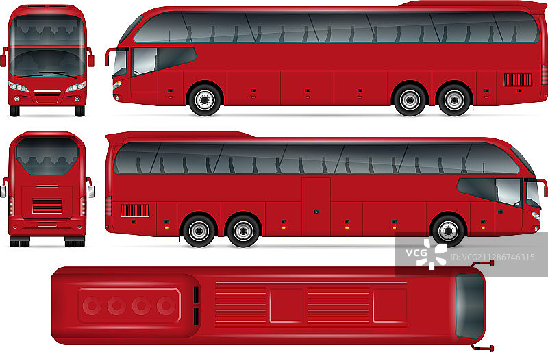 红色巴士模型图片素材