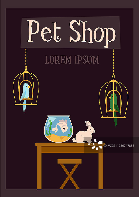 带家养动物的宠物店banner模板图片素材