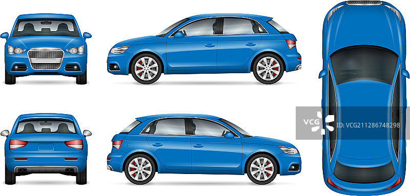 蓝色SUV汽车模型图片素材