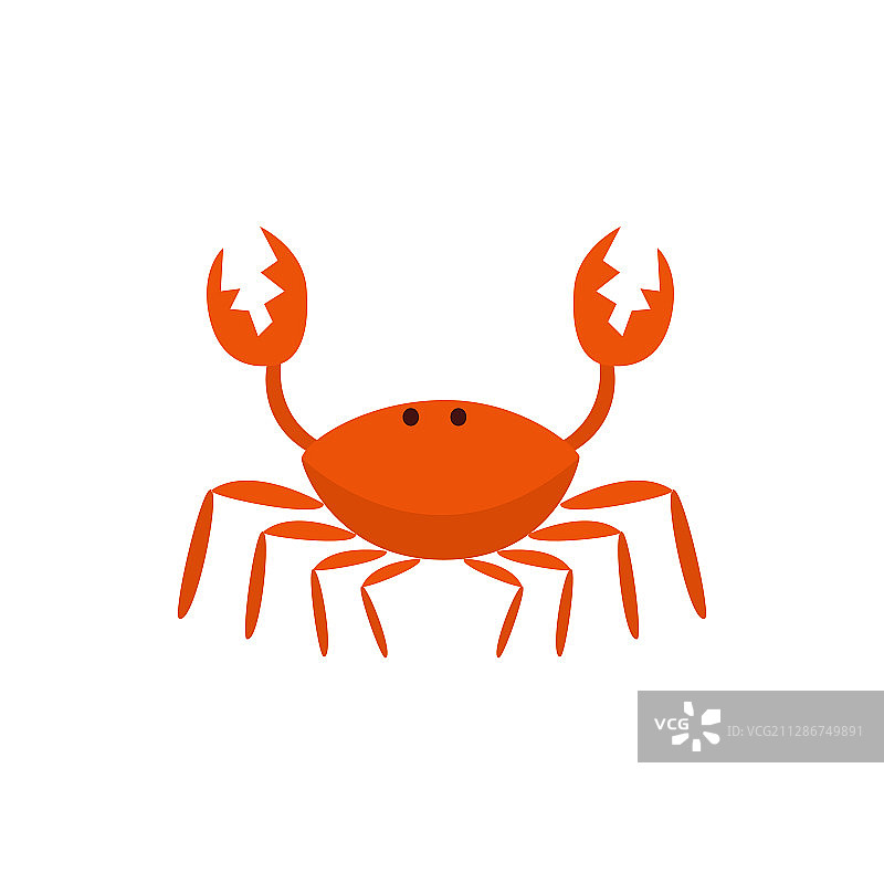 红色趣味可爱螃蟹卡通角色图片素材
