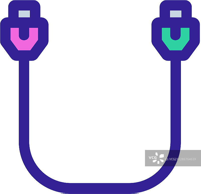 隔离轮廓的互联网电缆图标图片素材