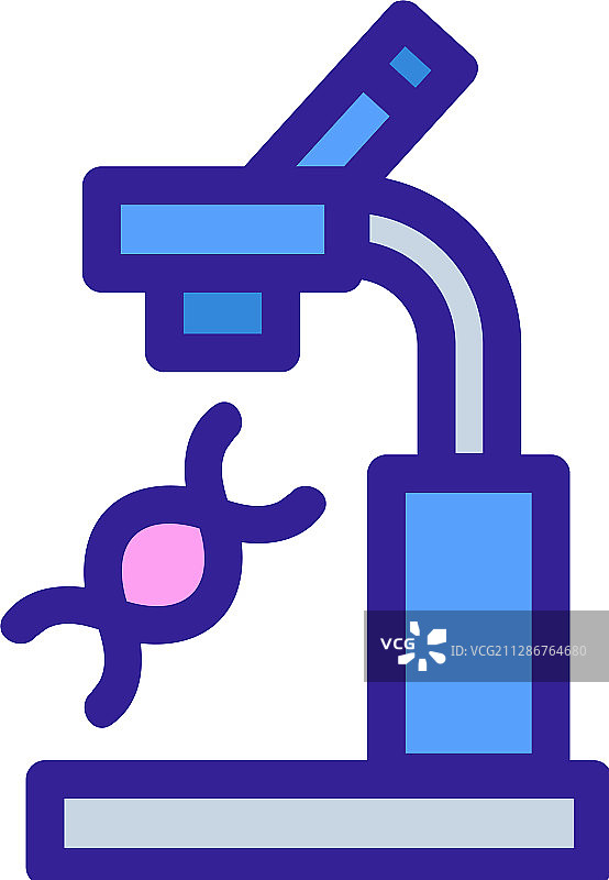 隔离轮廓DNA显微镜图标图片素材