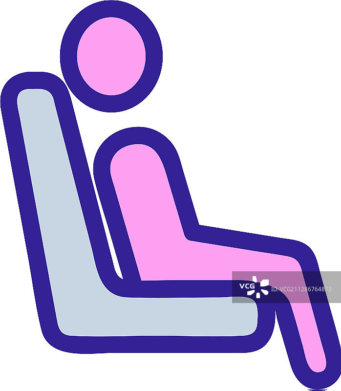 男人、飞机、椅子图标，孤立轮廓图片素材