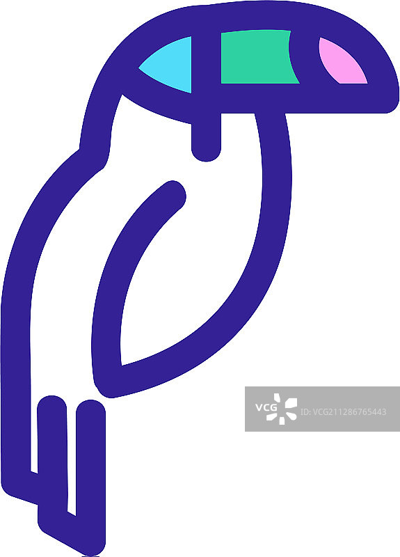 丛林鹦鹉鸟类轮廓图标图片素材