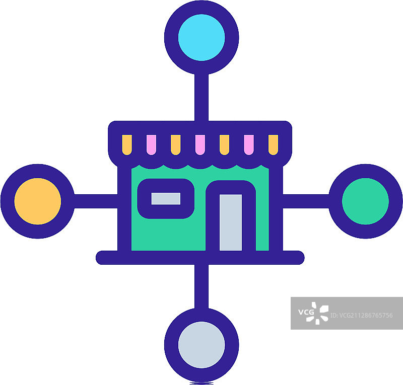 特许经营业务轮廓图标图片素材