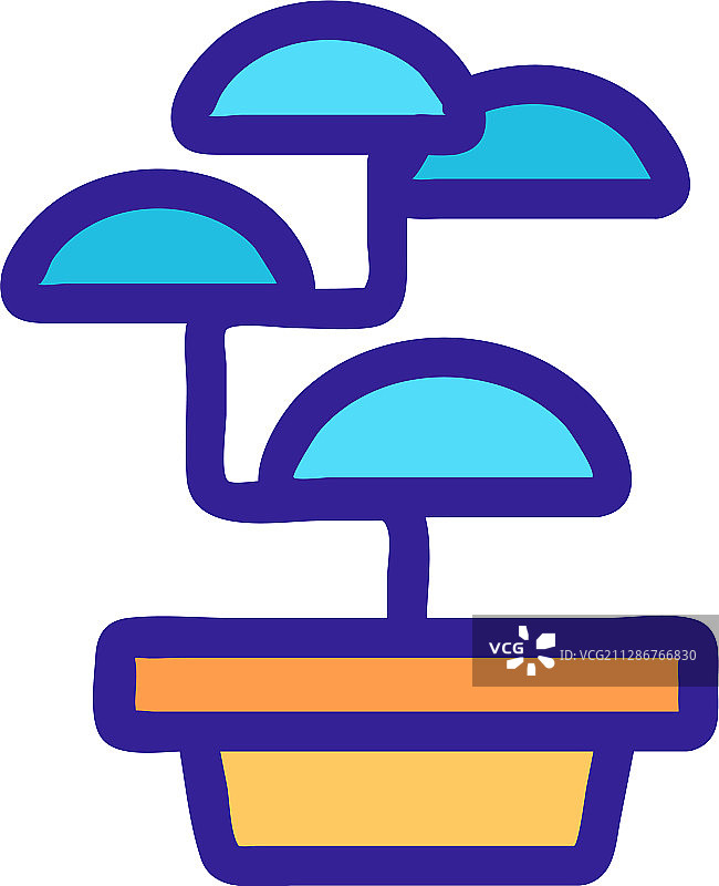 花盆图标，独立轮廓符号图片素材