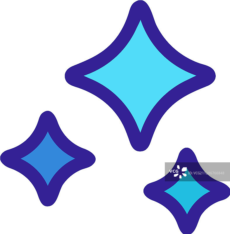 闪亮星星轮廓图标图片素材