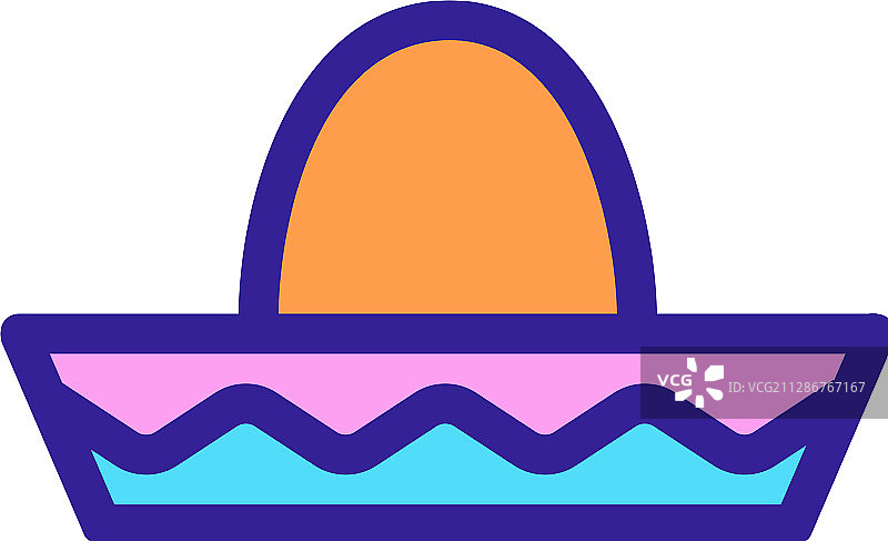 墨西哥帽子轮廓符号图片素材