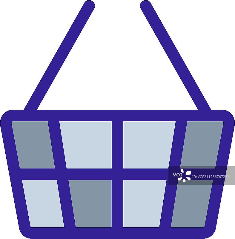 孤立的购物篮轮廓图标图片素材