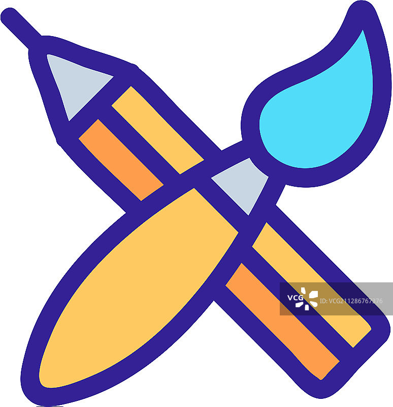 画笔铅笔轮廓图标图片素材