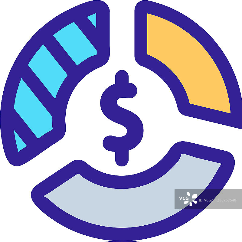 隔离轮廓符号的图表美元图标图片素材