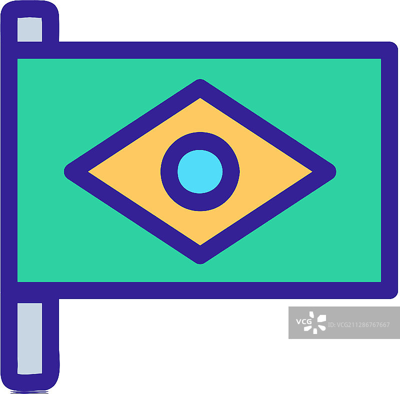 巴西国旗图标隔离轮廓符号图片素材