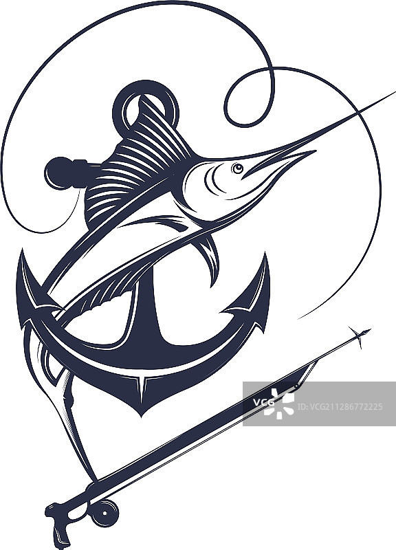 鱼叉捕鱼图片素材