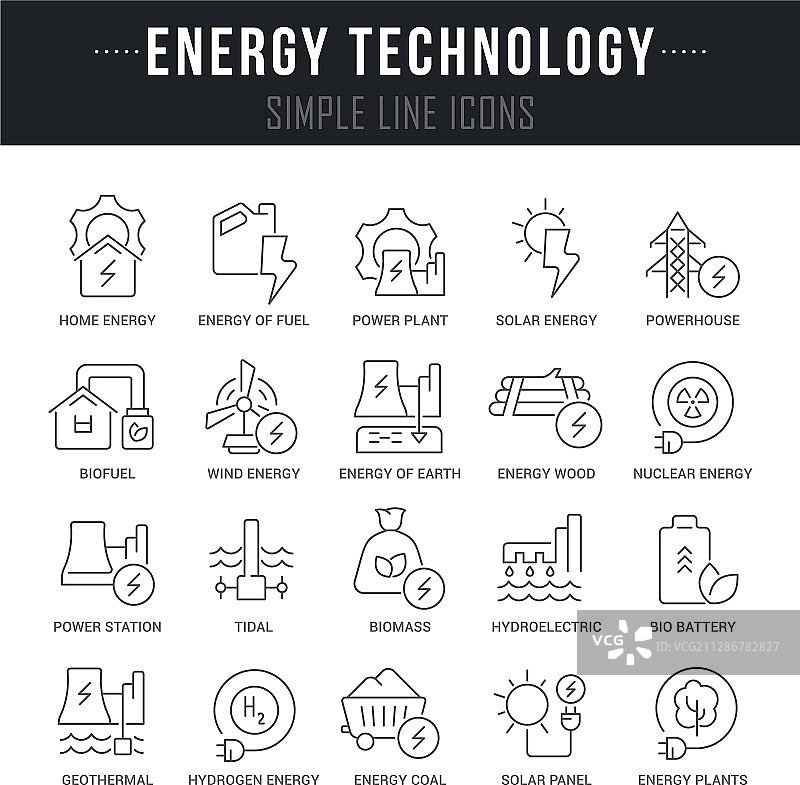 能源技术图标合集图片素材