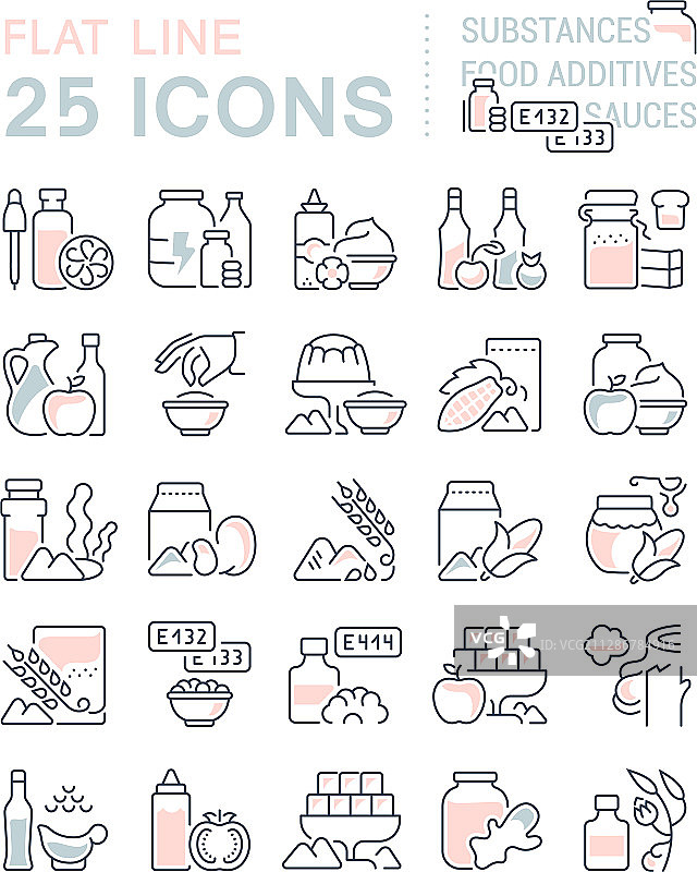 食品添加剂线条图标图片素材