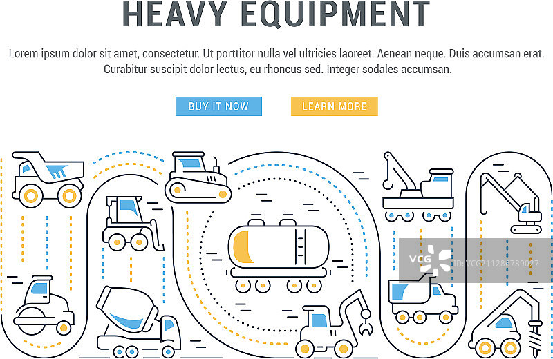 网站banner和重型设备着陆页图片素材
