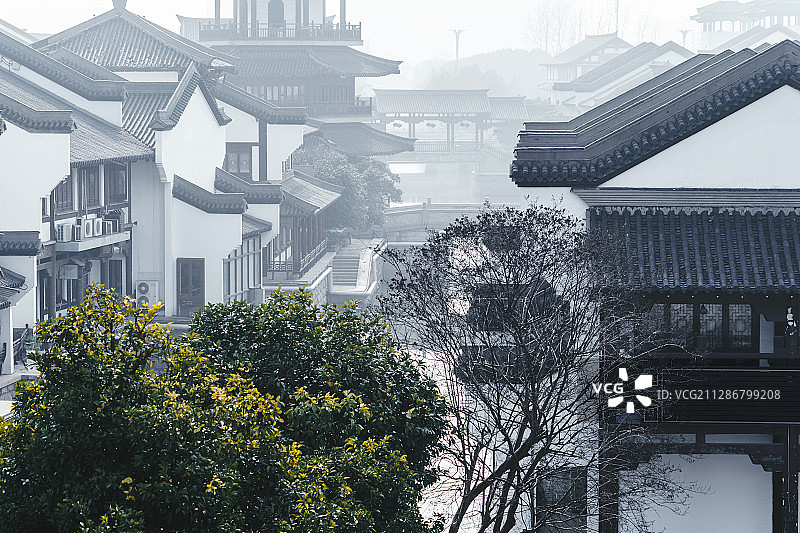 明调水乡+江苏省常州市武进区春秋淹城图片素材