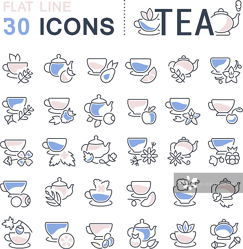 茶系列线性图标图片素材