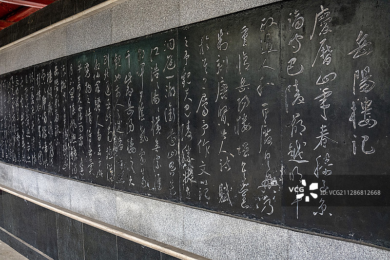 湖南岳阳市岳阳楼历代文人骚客留下的碑林图片素材