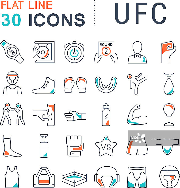 UFC线条图标合集图片素材