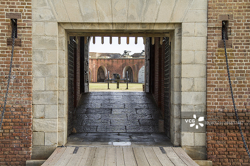 普拉斯基堡主入口闸门和吊桥图片素材