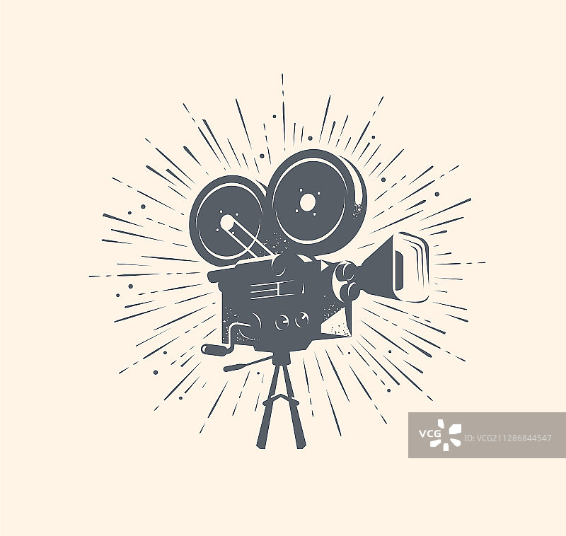 电影复古摄像机标志或标签图片素材