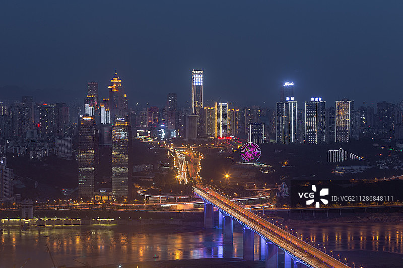 重庆南岸区天际线夜景图片素材