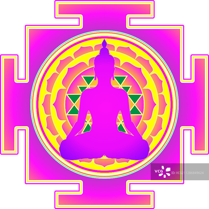 斯里脉轮上的佛像图片素材
