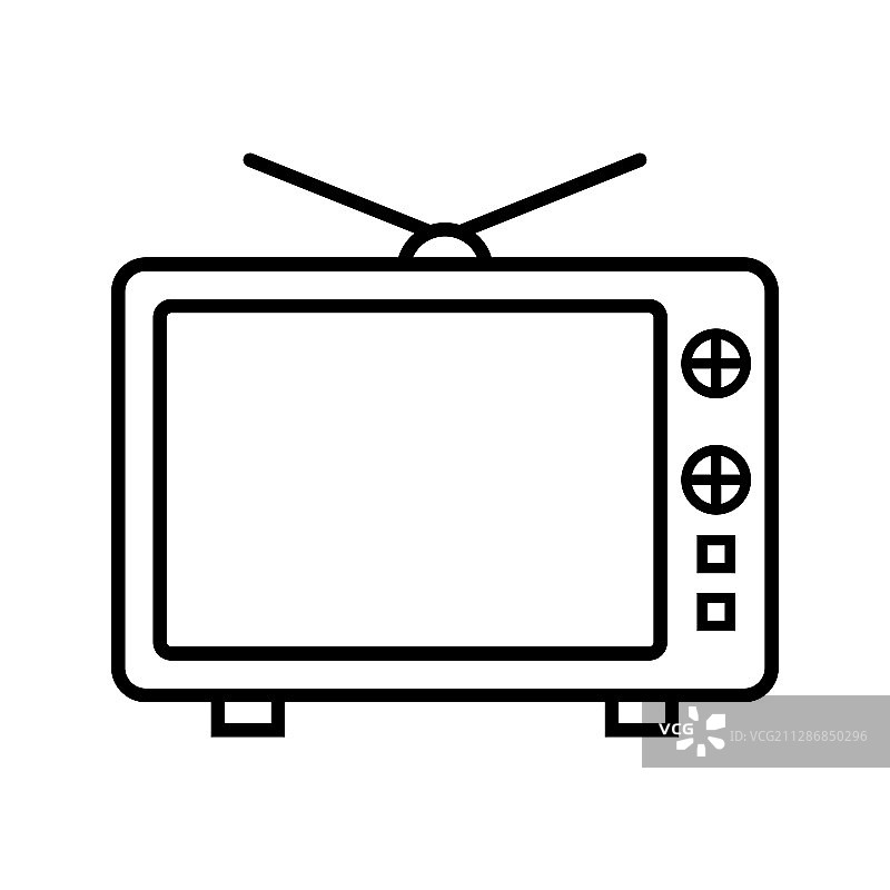 独特的电视线条图标图片素材