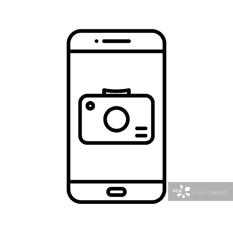 独特的相机App线性图标图片素材