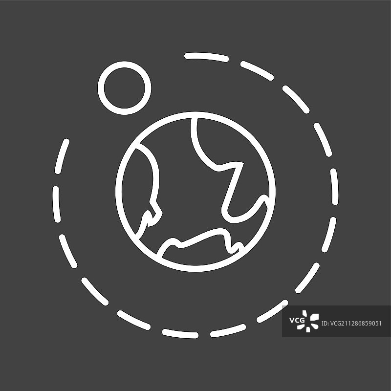 独特的月球绕地球运行线条图标图片素材