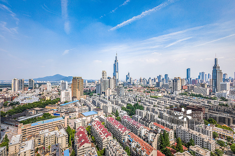 南京高楼大厦城市风光全景图片素材