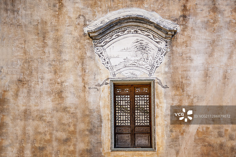 江西婺源县篁岭村竹山书院窗户图片素材