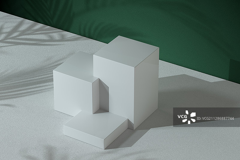 墙边的空置物台 3D渲染图片素材