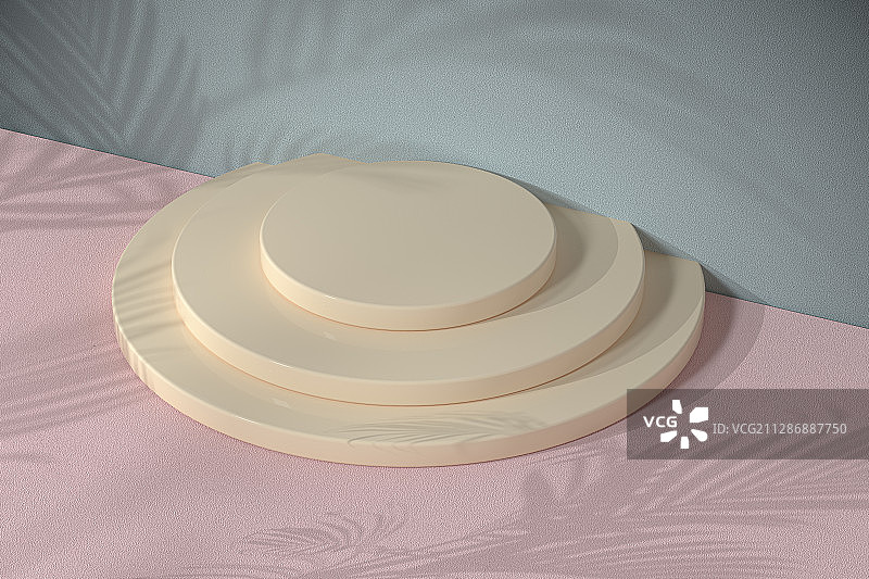 墙边的空置物台 3D渲染图片素材