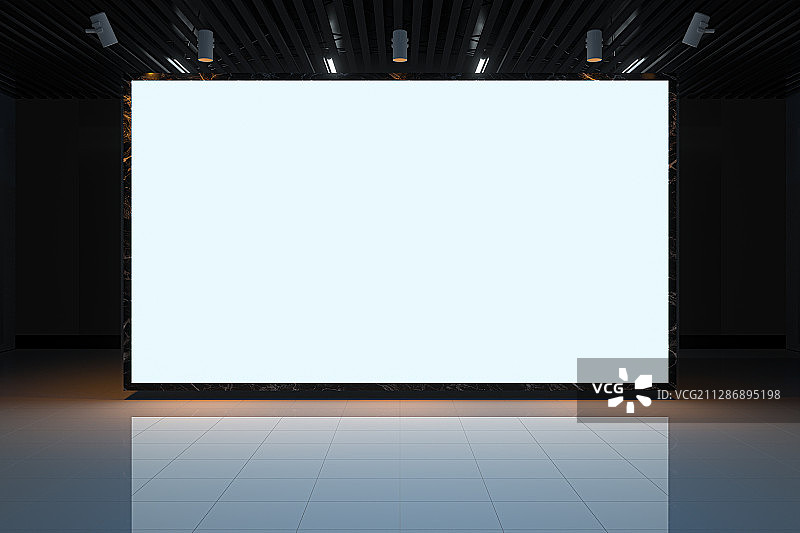 豪华的室内空间与墙面 3D渲染图片素材