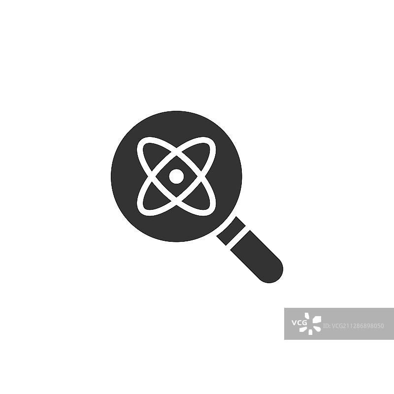 扁平风格的科学放大镜图标：病毒搜索图片素材