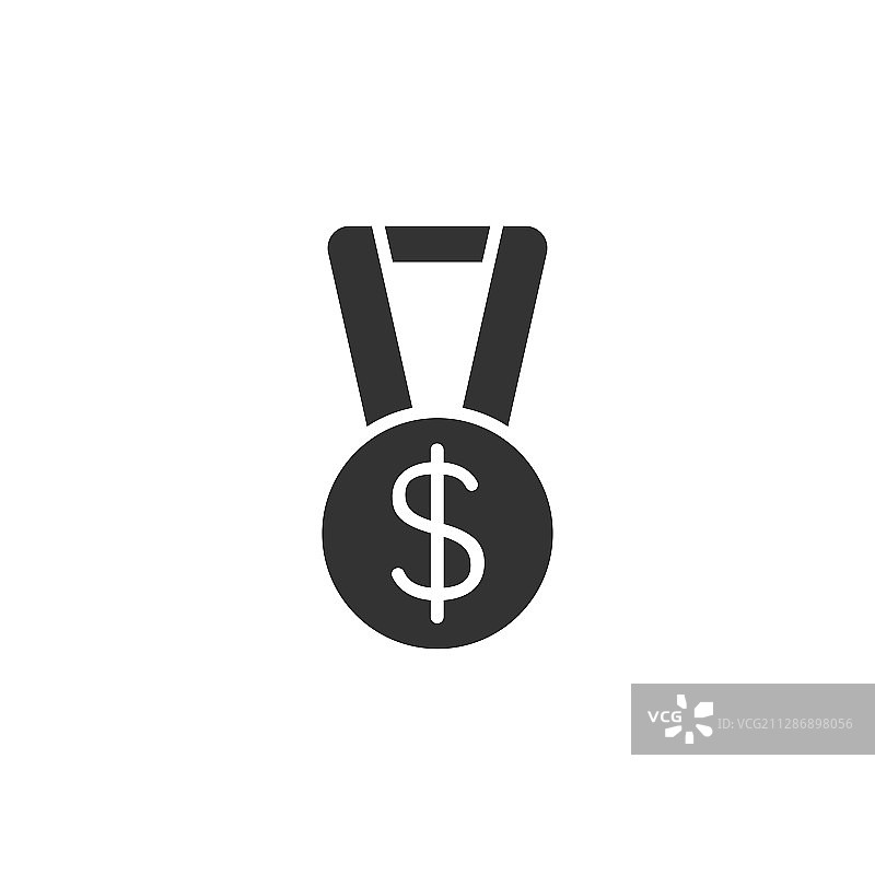 扁平风格的美元勋章图片素材