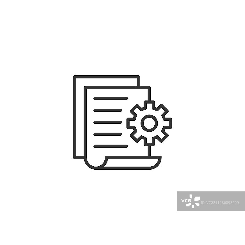 扁平风格大数据中的齿轮图标文档图片素材