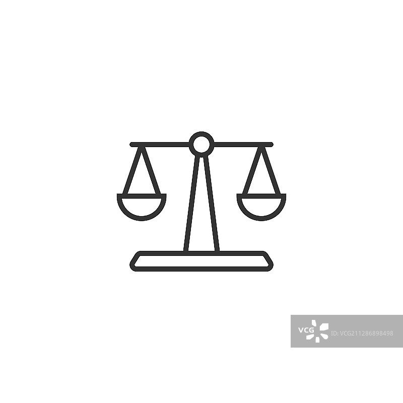 白色背景的扁平风格天平图标图片素材