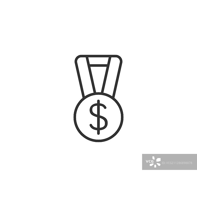 扁平风格的美元勋章图片素材