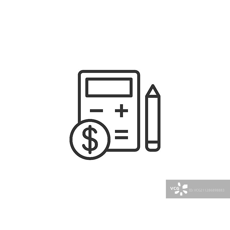 扁平风格的税款支付图标，预算发票图片素材