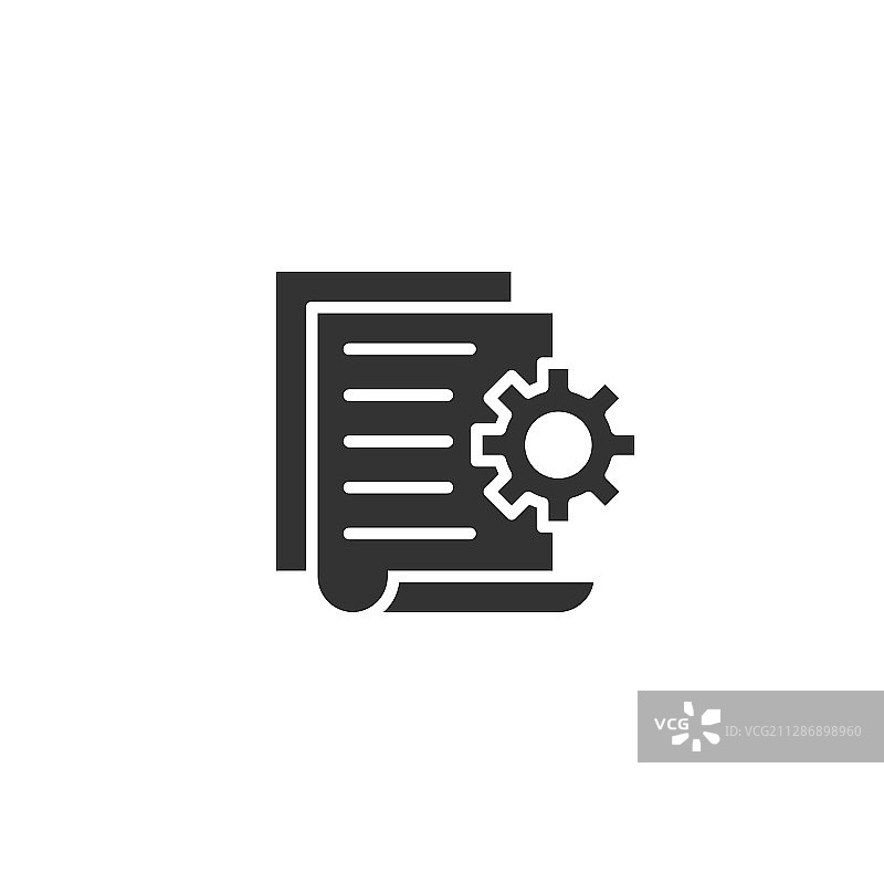 扁平风格大数据中的齿轮图标文档图片素材