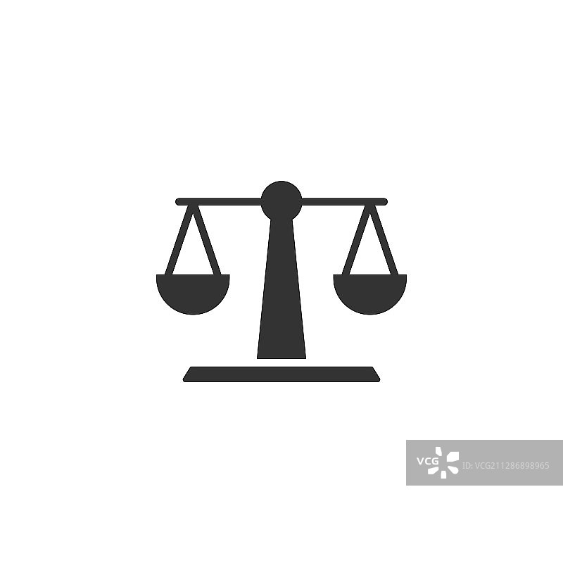白色背景的扁平风格天平图标图片素材