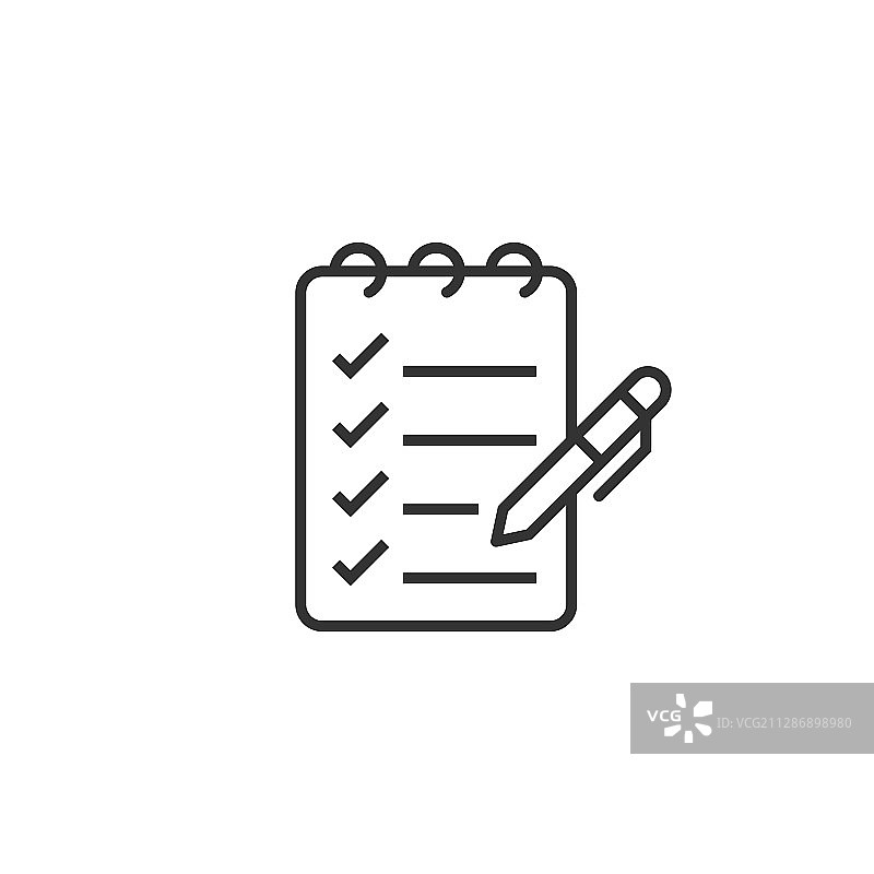 扁平风格的待办事项清单图标，文档清单图片素材