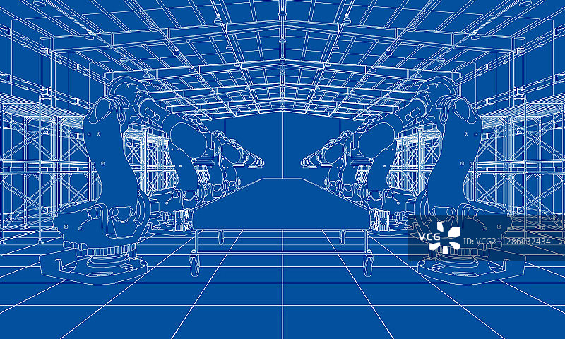 带有工业机器人手臂的植物图片素材