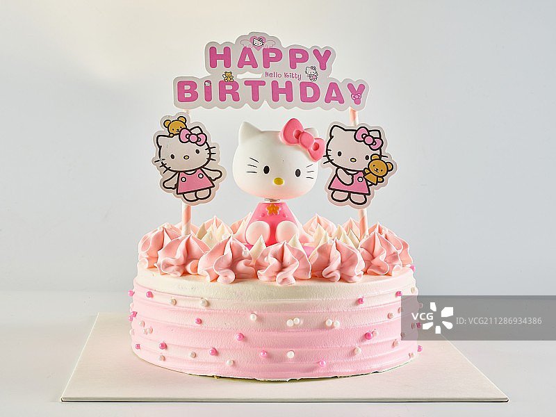 凯蒂猫主题生日蛋糕图片素材
