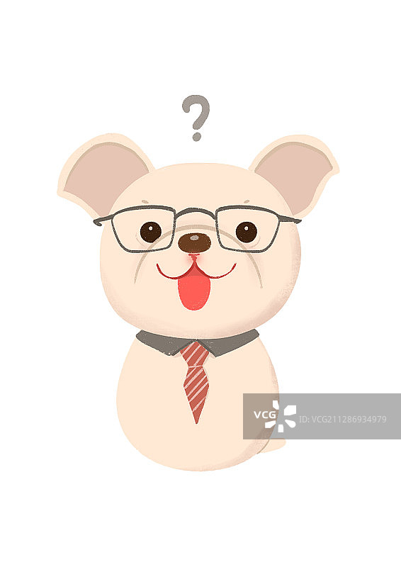 可爱卡通手绘斗牛犬图片素材